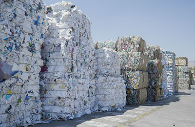 Residuos acondicionados para reciclar 
